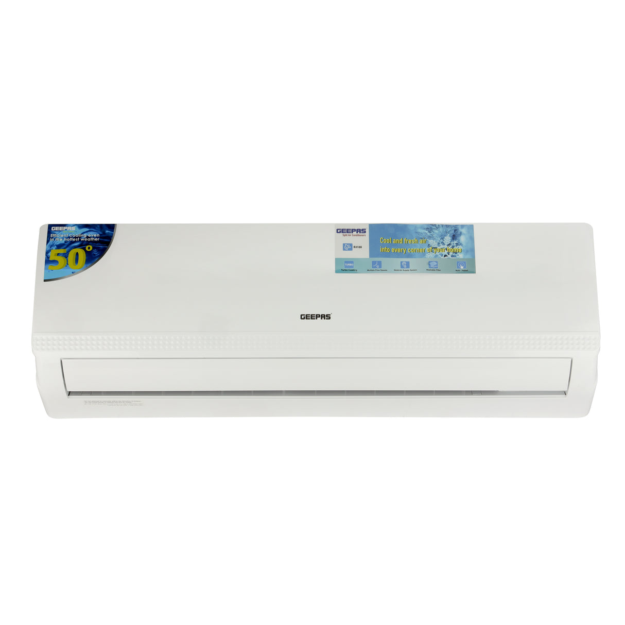 Geepas GACS1248TCU 1.0 Ton Split Type Air Conditioner | 12000 BTU Powerful Turbo Cooling | LED Display | Multiple Flow Speed | Quiet Air Supply System |  1-Year Warranty