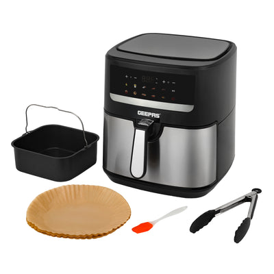 Geepas GAF37509 Digital Air Fryer 9.2L | 10 Preset Cooking Functions | Vortex Rapid Air Technology| LED Touchscreen Display| 60-Min Timer & Oil-Free Healthy Cooking