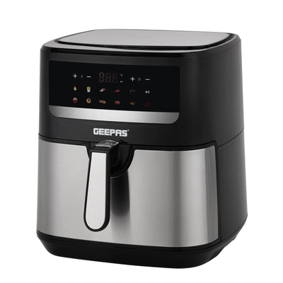 Geepas GAF37509 Digital Air Fryer 9.2L | 10 Preset Cooking Functions | Vortex Rapid Air Technology| LED Touchscreen Display| 60-Min Timer & Oil-Free Healthy Cooking