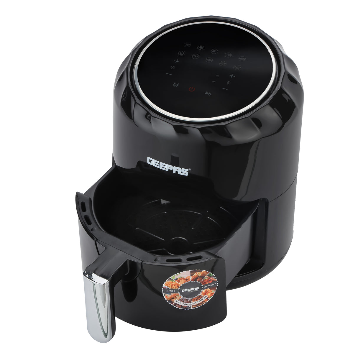 Geepas Digital Air Fryer- GAF37512N| 3.5 L Capacity with a Rack| Equipped with VORTX Air Frying Technology, Oil Free Cooking| Digital Display with Touch Screen, Black