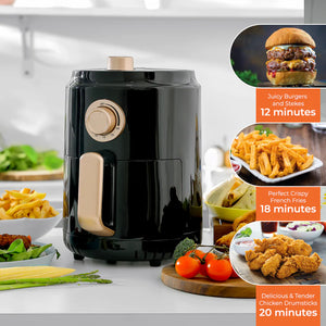 Geepas Air Fryer- GAF37516N| 1200W| 1.8 L Capacity| VORTX Air Frying Technology| Oil Free Cooking| Adjustable Timer and Temperature| 1-30 Minutes Timer| 2 Years Warranty