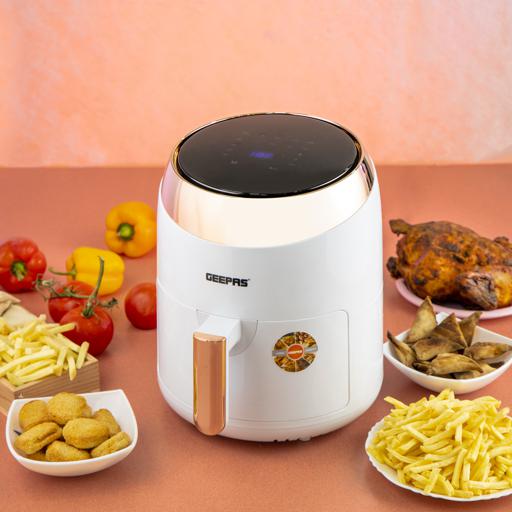 Geepas GAF37522 Digital Air Fryer With 3.5L Capacity, 1400W | Hot Air Circulation Technology |Oil Free Cooking  | Non-Stick Basket, Overheat Protection | 2 Years Warranty