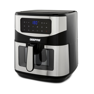 Geepas GAF37524 Digital Double Heating Air Fryer | 9.2L | 2150W | LED Touchscreen & 9 Preset Cooking Modes | Double Heating Technology | VORTEX Rapid Air Technology