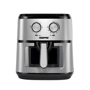 Geepas Air Fryer- GAF37542/ 9.2 L Pot with Rack, with Multiple Function, 1-30 Min Timer, Temperature 100-200 Degree Celsius/ with View Glass Window