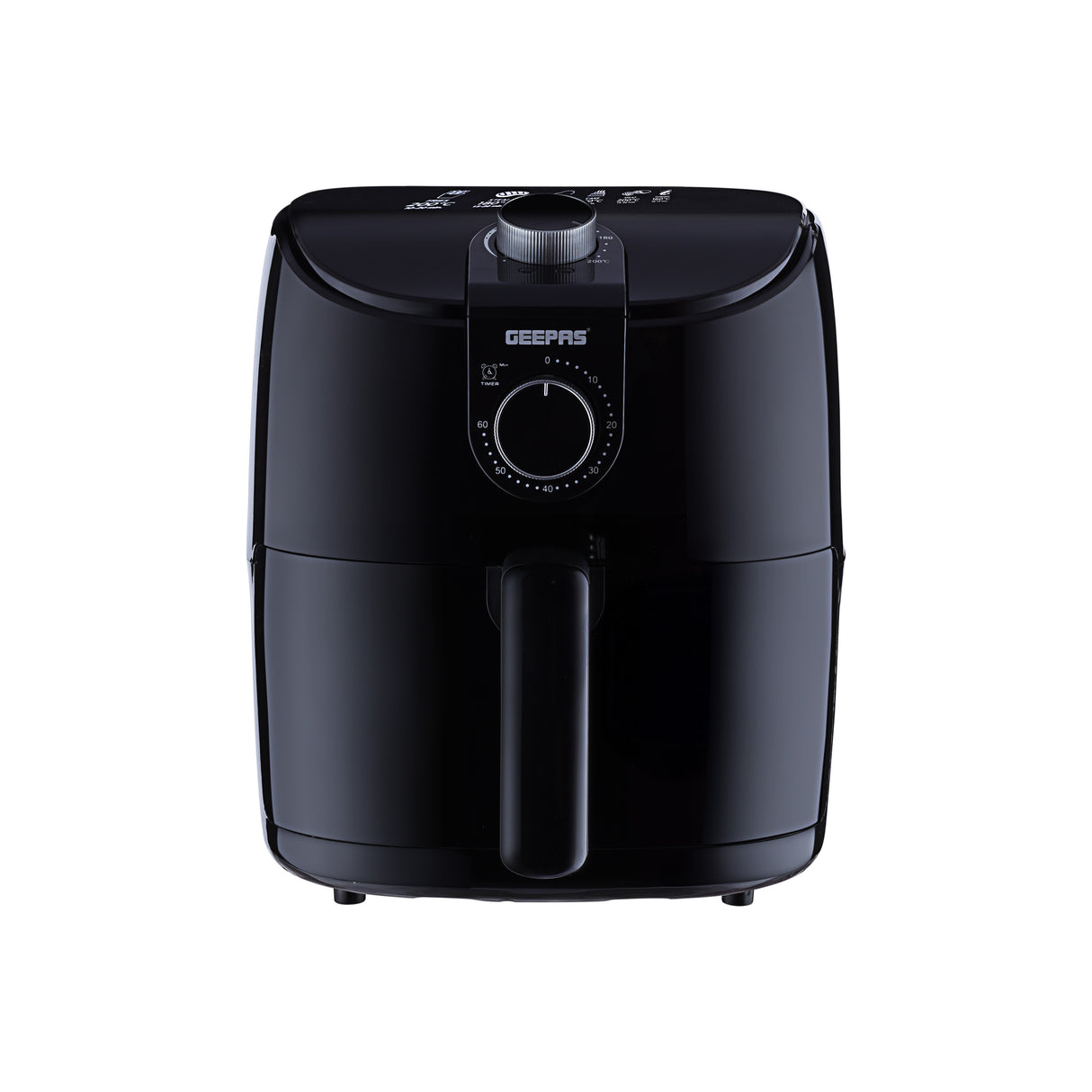 Geepas GAF37550 4 Litre Air Fryer | 1500W Vortex Rapid Air Technology for Faster Cooking| Less Oil Frying | Adjustable Temperature Control |  Family Size Air Fryer