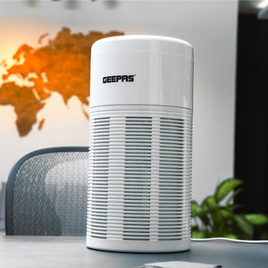 Geepas GAP16014 Air Purifier | Electronic Touch Control | 3 Fan Speeds | UV Function | Timer 2/4/8 Hours | Night Light | Filter Reset Reminder |Ideal for Home & Office
