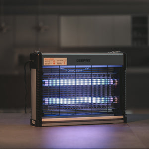 Geepas GBK1133N Electric Insect Killer | 20W UV Bug Zapper with 2x10W Tubes | Pollution-Free, Low Power Consumption| Automatic Pest Control Device | 2 Years Warranty