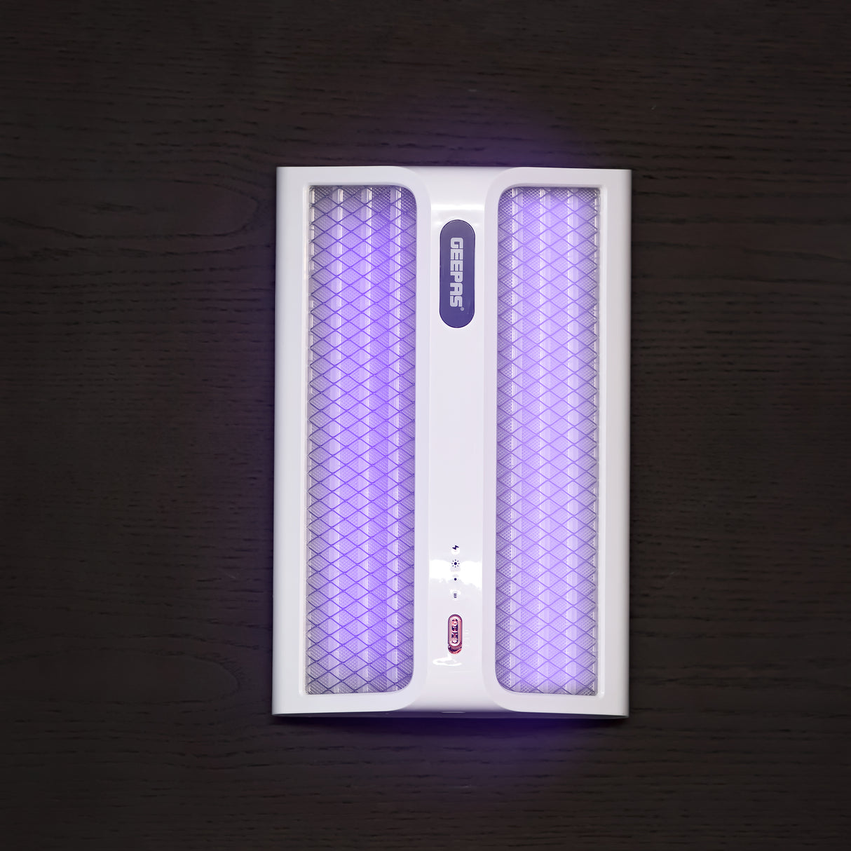 Geepas Rechargeable Mosquito Killer GBK25606 | Dual-Sided Bug & Pest Killer with Protective Net, Auto Voltage Regulation, Low Power Consumption, White, 2-Year Warranty
