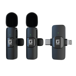 Geepas GBL63122UK 2-in-1 Dual Mic Wireless Microphone | Wireless Audio Transmission | Noise Reduction Support |  Plug-and-Play Setup | Long Recording Performance