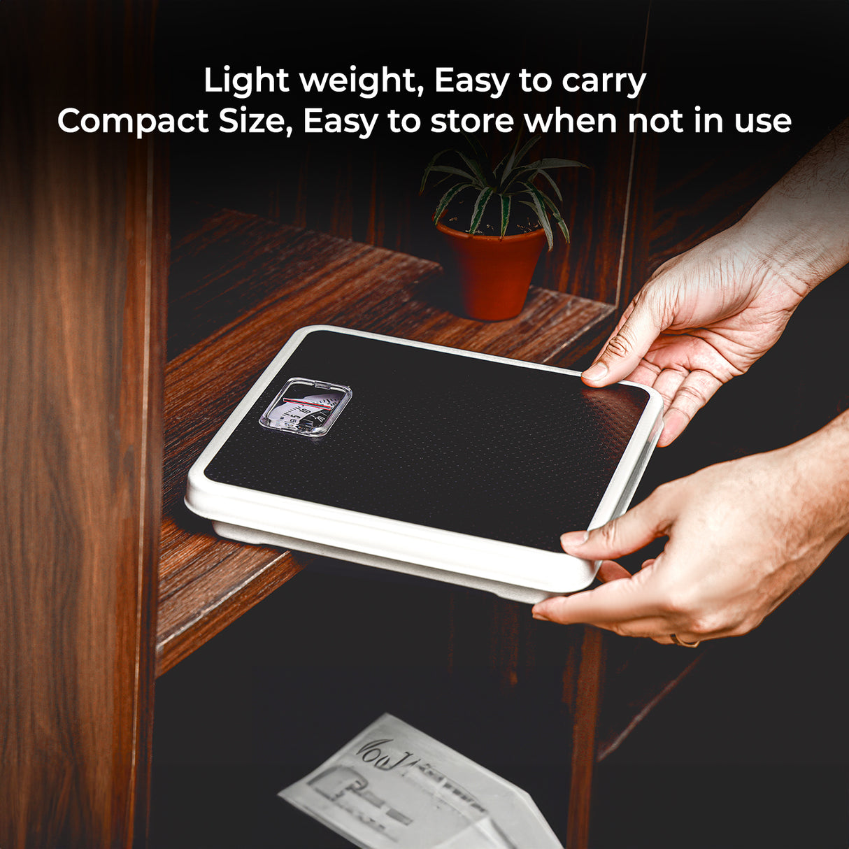 Geepas Mechanical Health Scale-GBS4169N /Multi-Purpose Weighing Machine /High Precision, Calibration Wheel/130 kg Capacity, with Step-On Technology/Black,2 Years Warranty