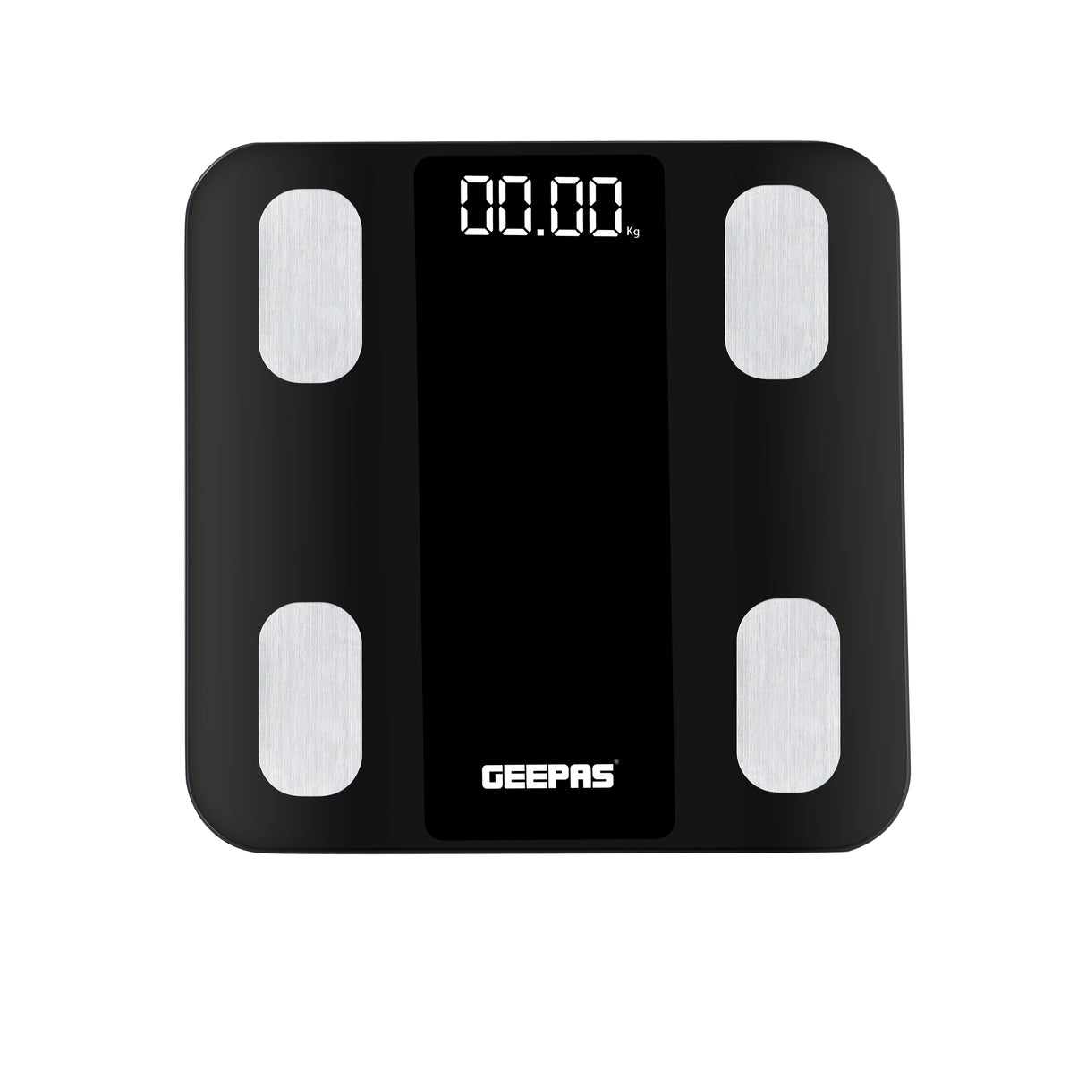 Geepas GBS4180 Smart Body Fat Scale | Bluetooth Digital Health Scale 180kg | 5mm tempered glass platform  | 63 × 27 mm white LED display | Automatic measurement