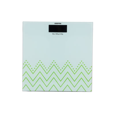Geepas GBS4208 Digital Body Scale | Tempered Glass Platform| LCD Display| 180kg Capacity| Auto On/Off| Low Battery Indicator| High Precision Sensor| 2 Years Warranty