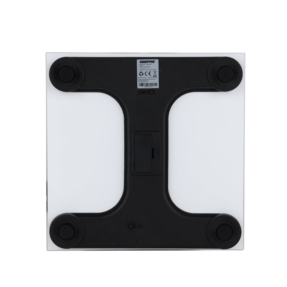 Geepas GBS4208 Digital Body Scale | Tempered Glass Platform| LCD Display| 180kg Capacity| Auto On/Off| Low Battery Indicator| High Precision Sensor| 2 Years Warranty
