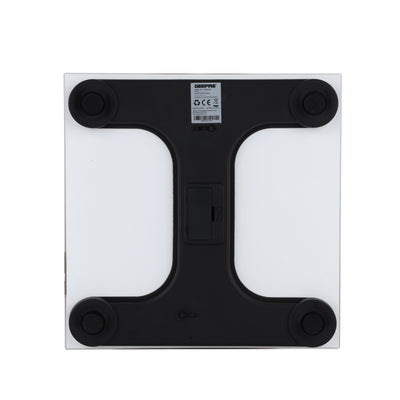 Geepas GBS4208 Digital Body Scale | Tempered Glass Platform| LCD Display| 180kg Capacity| Auto On/Off| Low Battery Indicator| High Precision Sensor| 2 Years Warranty