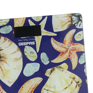 Geepas Digital Body Scale GBS4213 | Smart Digital Weight Scale| 180kg Capacity| Tempered Glass Platform| Multi-Unit Display| Low Battery Indicator | 2 Years Warranty