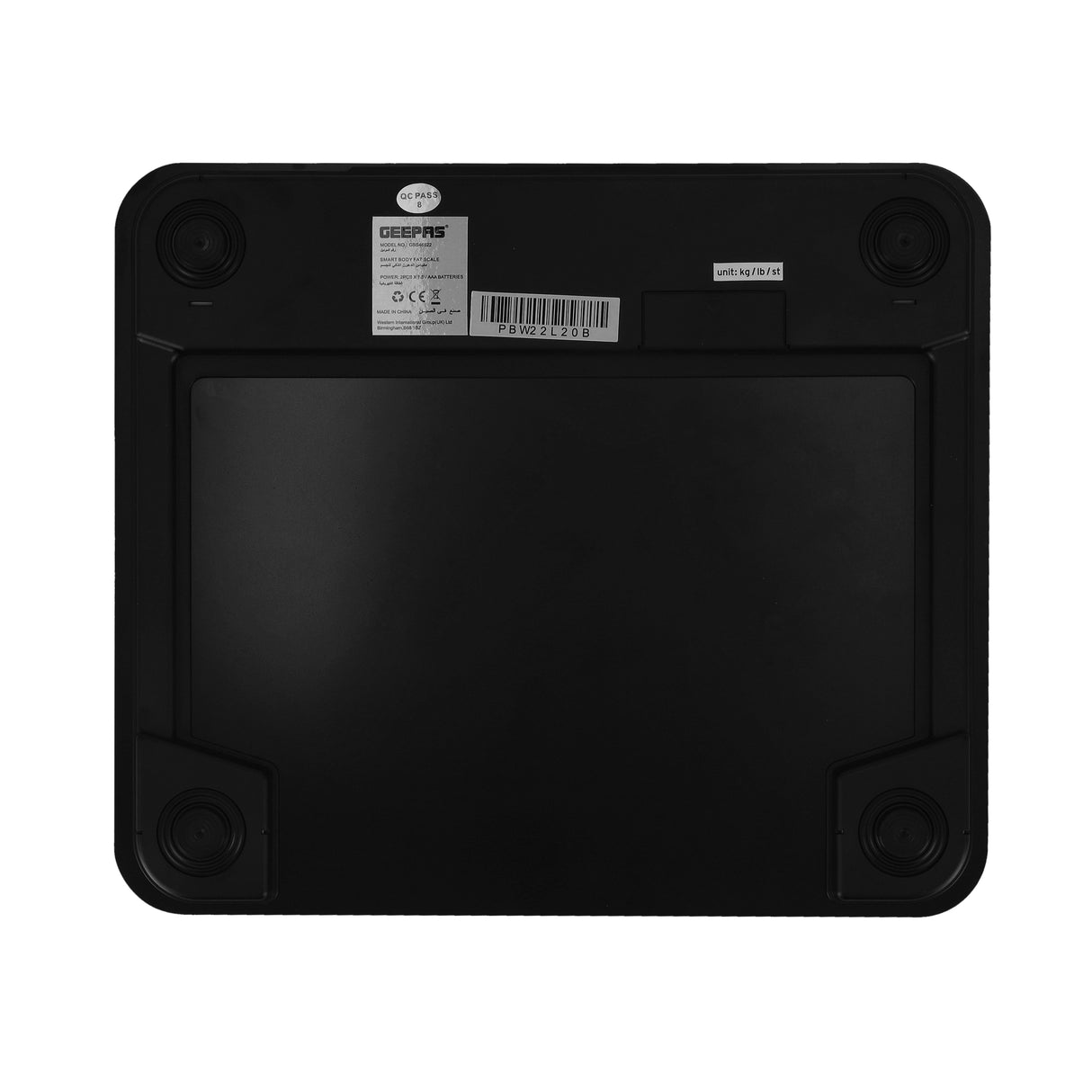 Geepas GBS46522 Smart Body Fat Scale | Bluetooth 5.0 | 6mm Tempered Glass Platform | 15 Body Metrics | Fitdays App| Baby Scale Mode| 180kg Capacity | Auto On/Off|