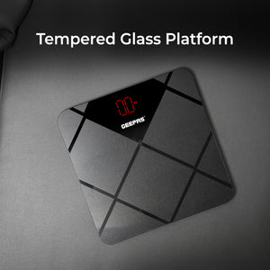 Geepas Digital Body Scale GBS46523UK | 180kg Capacity, High Precision Gauge Sensor, Tempered Glass with ABS Base | Durable, Stylish, Accurate Weighing, 2Year Warranty