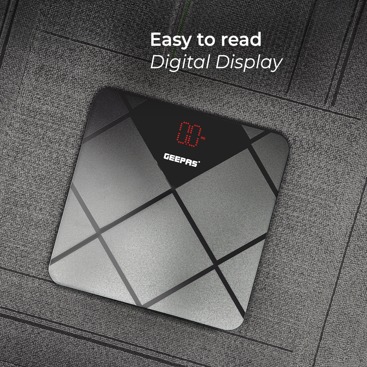 Geepas Digital Body Scale GBS46523UK | 180kg Capacity, High Precision Gauge Sensor, Tempered Glass with ABS Base | Durable, Stylish, Accurate Weighing, 2Year Warranty
