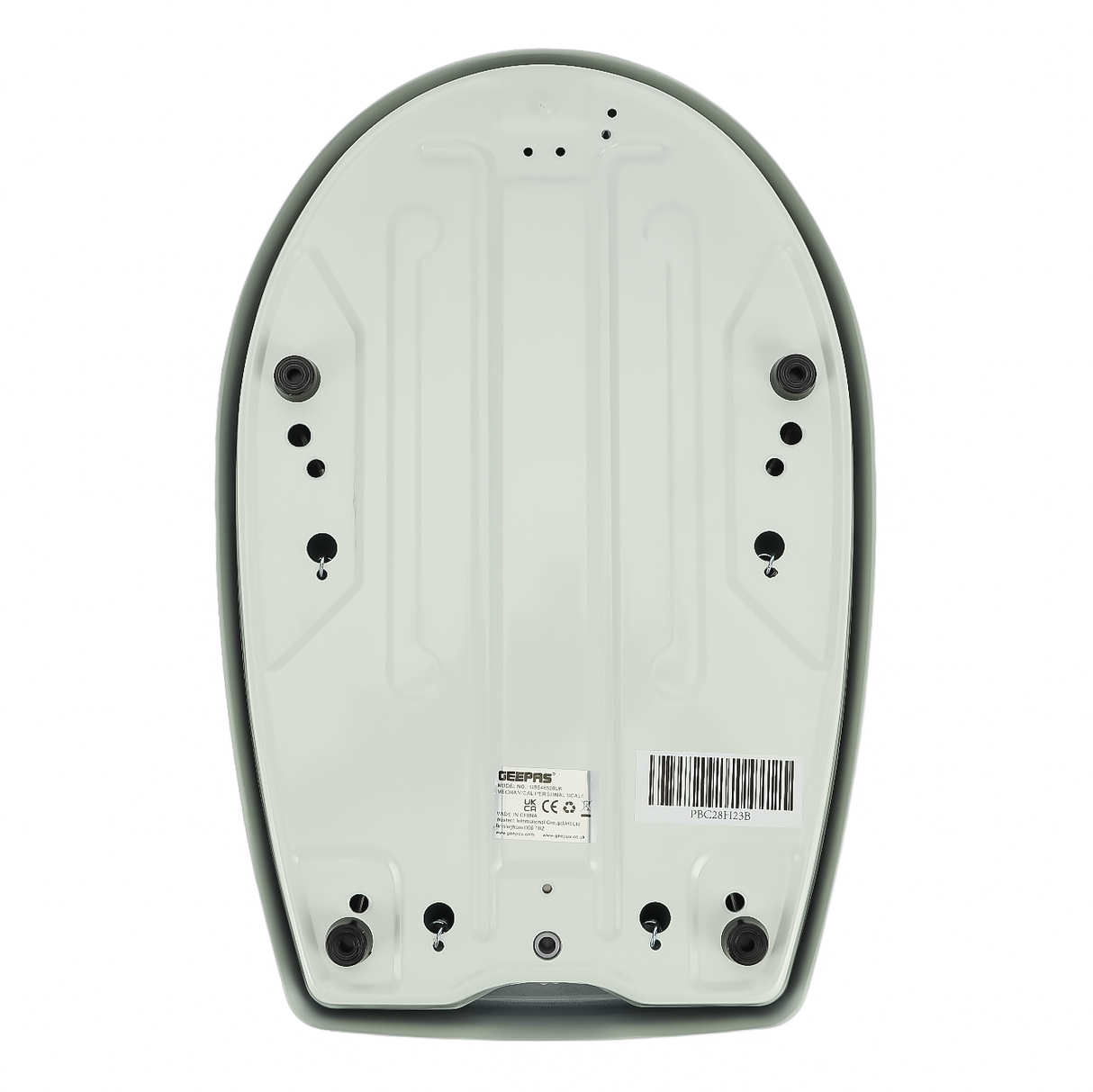 Geepas Mechanical Personal Scale- GBS46528UK/ 136KG Capacity, High Precision Dial, Metal Body, Leather Surface, Step-On Tech, Multi-Purpose Use, White & Black, 2Y Warranty