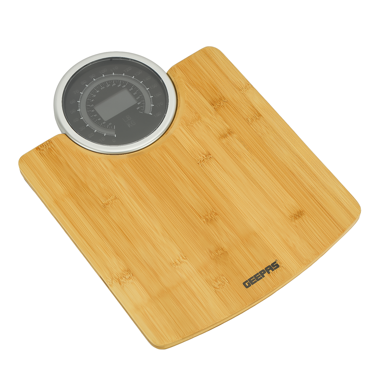 Geepas Electronic Personal Scale GBS46529 | 180kg Capacity | High Precision Gauge Sensor | Digital Display | Bamboo Top with ABS Case & AS Lens | 2-Year Warranty