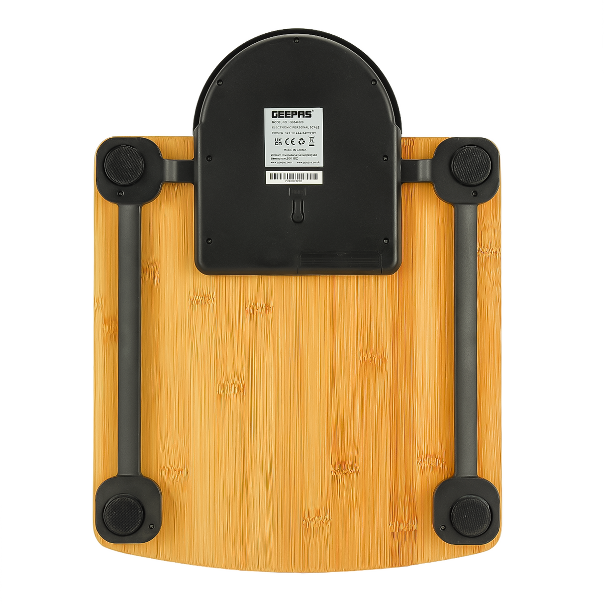 Geepas Electronic Personal Scale GBS46529 | 180kg Capacity | High Precision Gauge Sensor | Digital Display | Bamboo Top with ABS Case & AS Lens | 2-Year Warranty