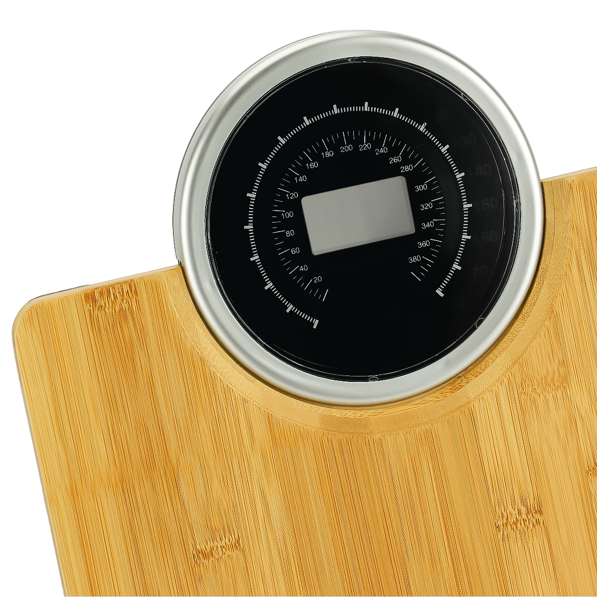 Geepas Electronic Personal Scale GBS46529 | 180kg Capacity | High Precision Gauge Sensor | Digital Display | Bamboo Top with ABS Case & AS Lens | 2-Year Warranty