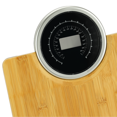 Geepas Electronic Personal Scale GBS46529 | 180kg Capacity | High Precision Gauge Sensor | Digital Display | Bamboo Top with ABS Case & AS Lens | 2-Year Warranty