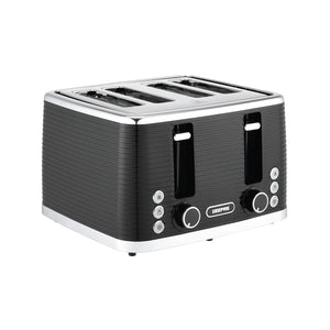Geepas 4 Slice Bread Toaster- GBT36537N/ Adjustable Browning Control and Removable Crumb Tray, Defrost, Reheat and Cancel Functions/ Perfect for Toasting Different Types Breads