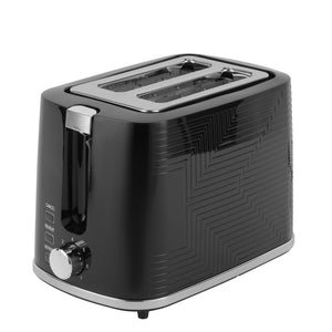 Geepas GBT36554UK-BK 2 Slice Bread Toaster 900W | 7 Browning Settings|  Reheat & Defrost Functions | Auto Cut-Off Safety | Removable Crumb Tray and 2 Year Warranty