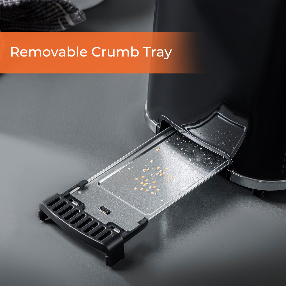 Geepas GBT36554UK-BK 2 Slice Bread Toaster 900W | 7 Browning Settings|  Reheat & Defrost Functions | Auto Cut-Off Safety | Removable Crumb Tray and 2 Year Warranty