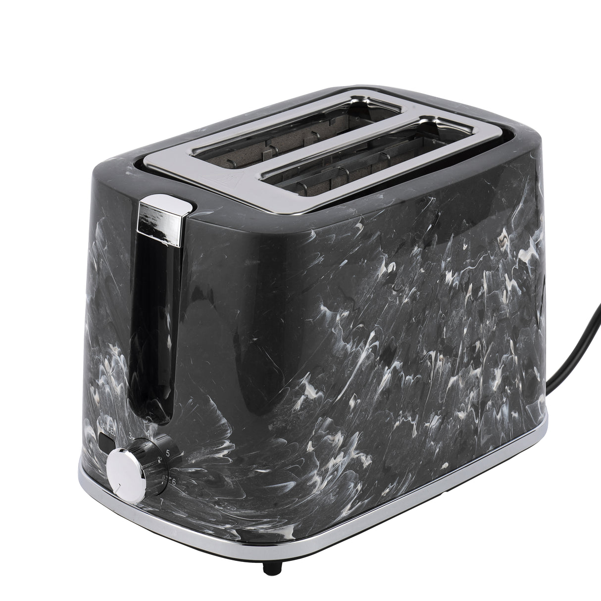 Geepas GBT36555UK-BK 2 Slice Bread Toaster 900W |  7 Browning Settings |  Removable Crumb Tray |  Auto Cut-Off |  Marble Finish | Compact Design & 2 Year Warranty