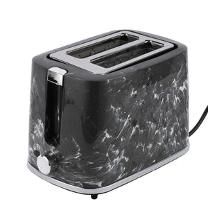 Geepas GBT36555UK-BK 2 Slice Bread Toaster 900W |  7 Browning Settings |  Removable Crumb Tray |  Auto Cut-Off |  Marble Finish | Compact Design & 2 Year Warranty