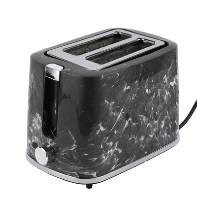 Geepas GBT36555UK-BK 2 Slice Bread Toaster 900W |  7 Browning Settings |  Removable Crumb Tray |  Auto Cut-Off |  Marble Finish | Compact Design & 2 Year Warranty