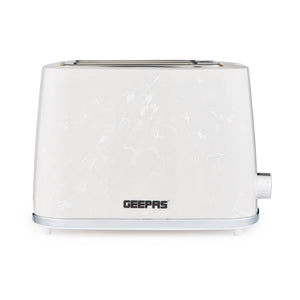 Geepas GBT36555UK-WT Skye Collection 2 Slice Toaster with 7 Browning Settings | Removable Crumb Tray | Cord Storage |Cancel Function & Marble Effect Finish for Kitchens