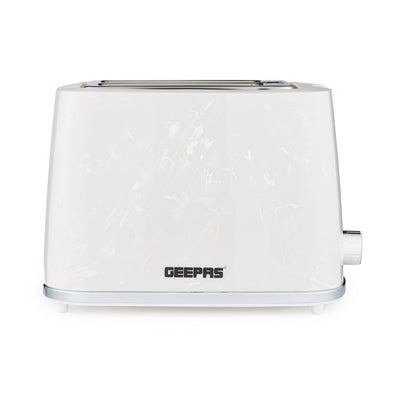 Geepas GBT36555UK-WT Skye Collection 2 Slice Toaster with 7 Browning Settings | Removable Crumb Tray | Cord Storage |Cancel Function & Marble Effect Finish for Kitchens