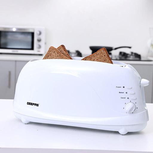 Geepas GBT9895 4-Slice Bread Toaster |1100W Power|  Browning Control Settings| Cancel Function| Removable Crumb Tray| Cord Storage| Heat-Resistant Body|2 Years Warranty
