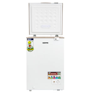 Geepas GCF1206WAH Chest Freezer |120L Compact Deep Freezer | Energy-Efficient Cooling System | Adjustable Thermostat| Low Noise Operation| Durable Build | 1-Year Warranty