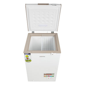 Geepas GCF1206WAH Chest Freezer |120L Compact Deep Freezer | Energy-Efficient Cooling System | Adjustable Thermostat| Low Noise Operation| Durable Build | 1-Year Warranty