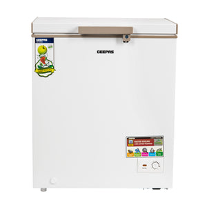 Geepas GCF1706WAH Chest Freezer | 170L Capacity |-18°C Deep Freezer with LED Light, Lock & Adjustable Thermostat | 115W Energy-Efficient Cooling  | 1 Year Warranty