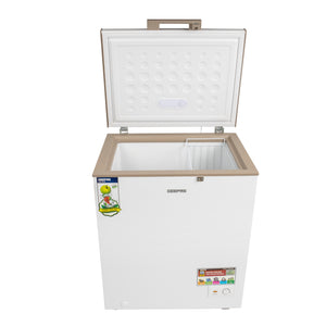 Geepas GCF1706WAH Chest Freezer | 170L Capacity |-18°C Deep Freezer with LED Light, Lock & Adjustable Thermostat | 115W Energy-Efficient Cooling  | 1 Year Warranty