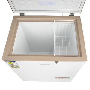 Geepas GCF1706WAH Chest Freezer | 170L Capacity |-18°C Deep Freezer with LED Light, Lock & Adjustable Thermostat | 115W Energy-Efficient Cooling  | 1 Year Warranty