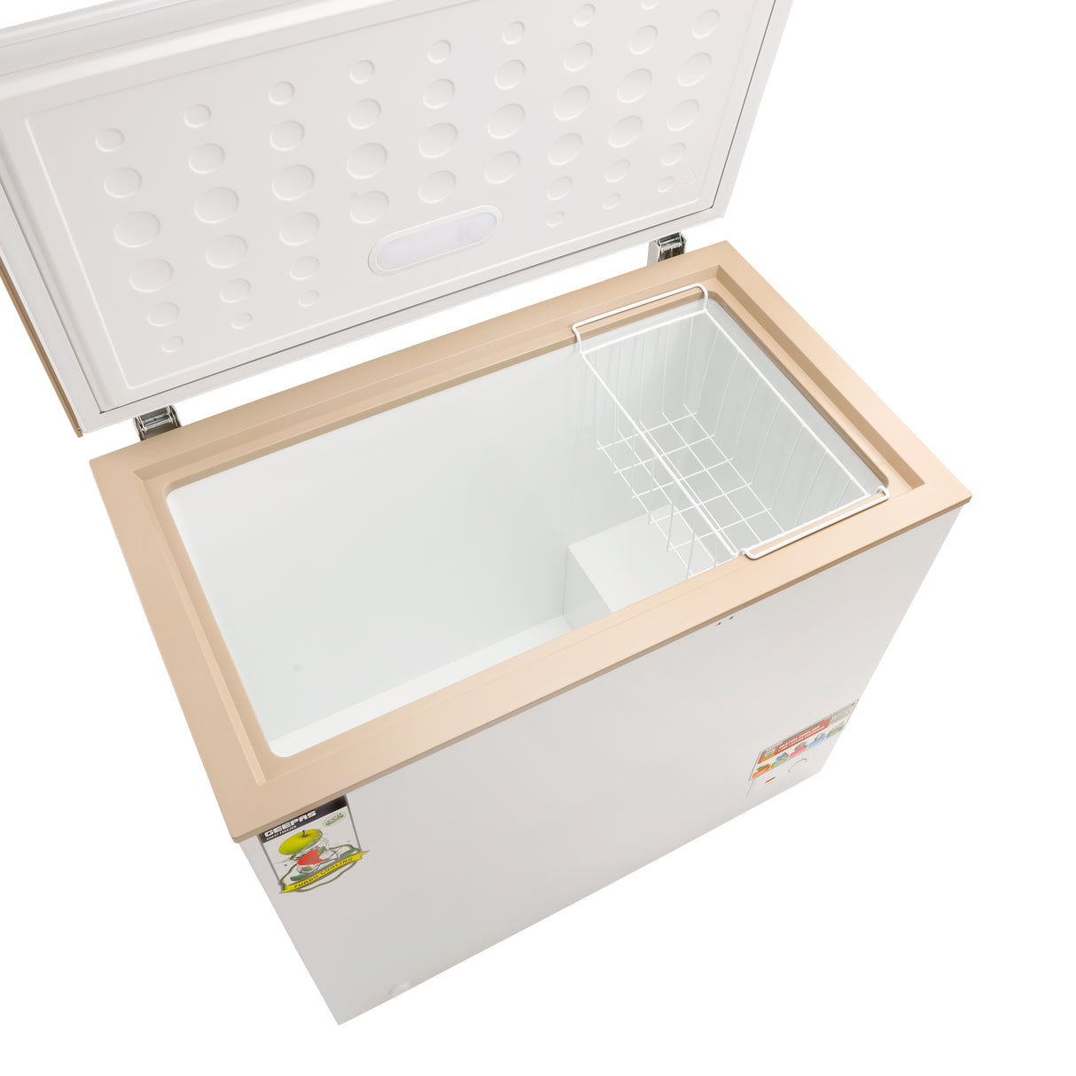Geepas GCF2506WAH Chest Freezer |  250L  High-Efficiency Deep Freezer | LED Stylish Light | Adjustable Thermostat | Lock & Key | 1 Food Basket | 1 Year Warranty