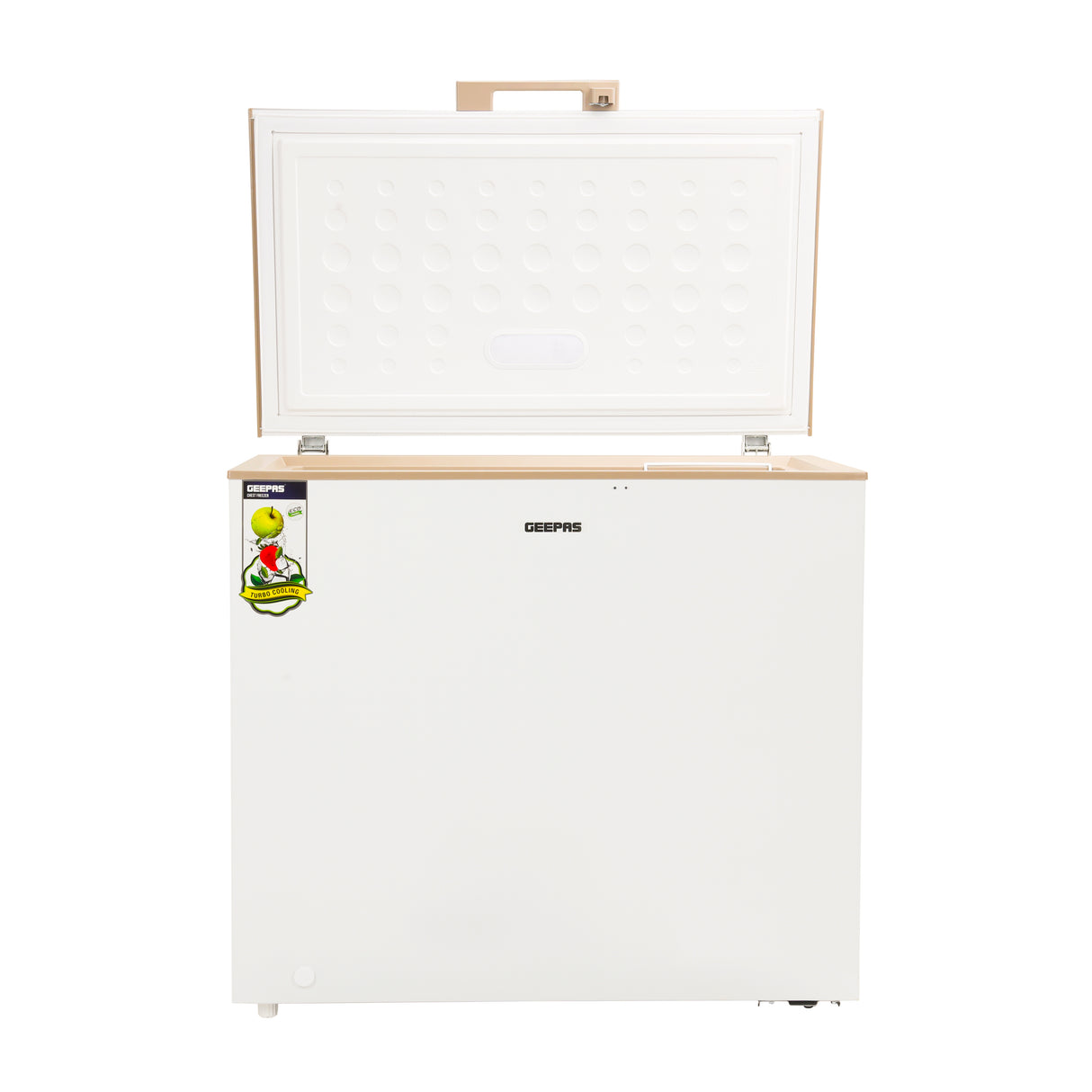 Geepas GCF2506WAH Chest Freezer |  250L  High-Efficiency Deep Freezer | LED Stylish Light | Adjustable Thermostat | Lock & Key | 1 Food Basket | 1 Year Warranty