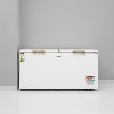 Geepas Chest Freezer- GCF55019WAH| Storage Capacity: 550 L, Frozen Temperature: -18 Degrees Celsius, Highly Efficient Monolithic Foaming and Compressor Switch Off Function
