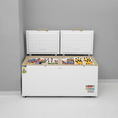 Geepas Chest Freezer- GCF55019WAH| Storage Capacity: 550 L, Frozen Temperature: -18 Degrees Celsius, Highly Efficient Monolithic Foaming and Compressor Switch Off Function