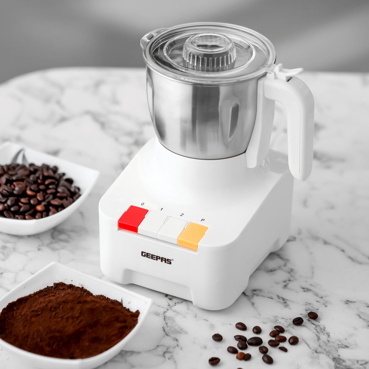 Geepas Food Processor GGC286 | 600W Powerful Motor with Overheat Protection | Stainless Steel Bowl |  2-Speed Piano Button Switch |  Safety Lid | 2 Years Warranty