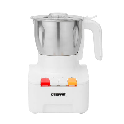 Geepas Food Processor GGC286 | 600W Powerful Motor with Overheat Protection | Stainless Steel Bowl |  2-Speed Piano Button Switch |  Safety Lid | 2 Years Warranty