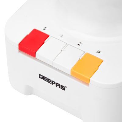 Geepas Food Processor GGC286 | 600W Powerful Motor with Overheat Protection | Stainless Steel Bowl |  2-Speed Piano Button Switch |  Safety Lid | 2 Years Warranty