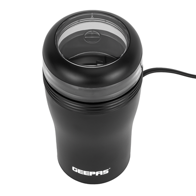 Geepas Coffee Grinder- GCG41022/150W Powerful Motor, Durable Jar, Plastic Housing and Stainless Steel Blade/Ergonomic Grip, Press Down Operation, Black, 2 Years Warranty