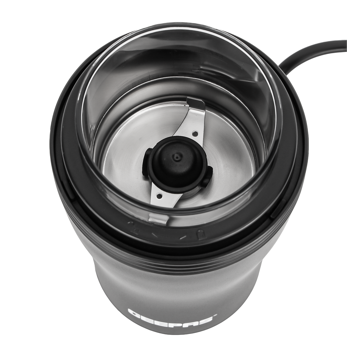 Geepas Coffee Grinder- GCG41022/150W Powerful Motor, Durable Jar, Plastic Housing and Stainless Steel Blade/Ergonomic Grip, Press Down Operation, Black, 2 Years Warranty